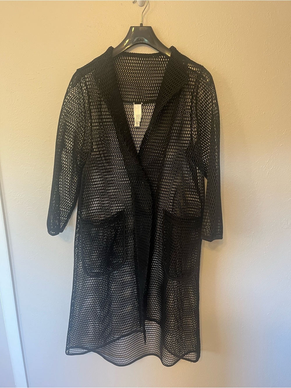 Black Open-Weave Duster - Lightweight